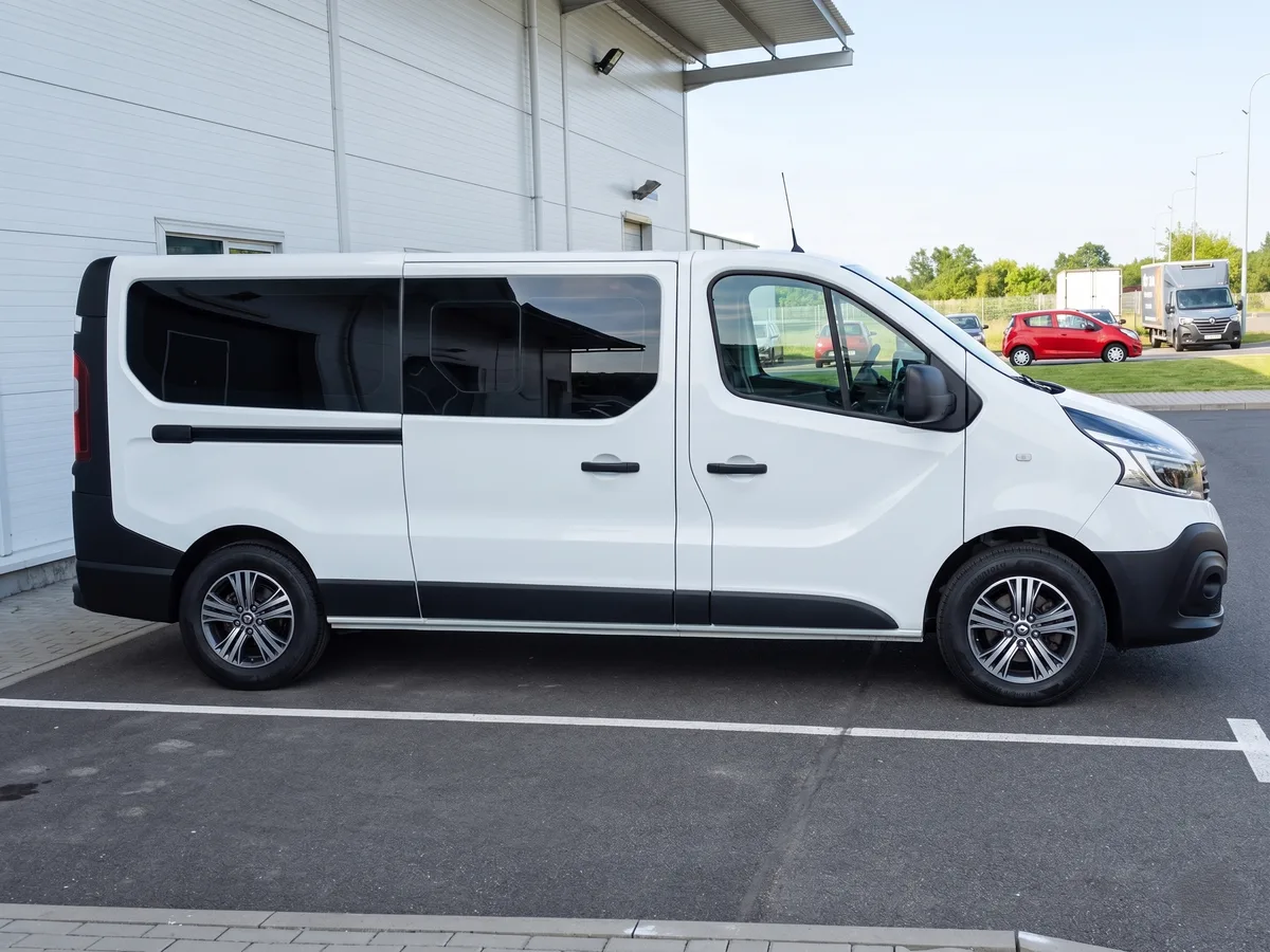 Interior of the 9-seater van — passenger seats